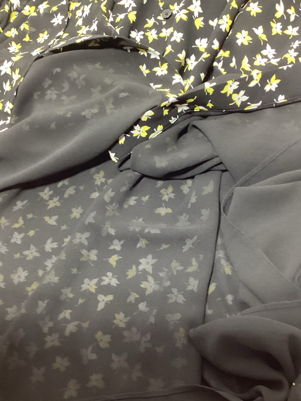 MICHAEL Michael Kors Large Black Dress with Yellow and White Floral Print - Picture 9 of 11